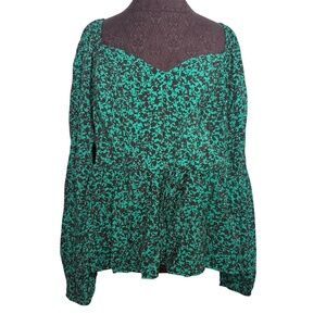 Ava Viv Plus Size Peplum Smocked Blouse